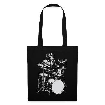 Monkey Jazz Drummer - Stoffbeutel - Schwarz - Vorne