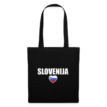 Slovenija Slowenien Slowenische Flagge Slowene - Stoffbeutel - Schwarz - Vorne