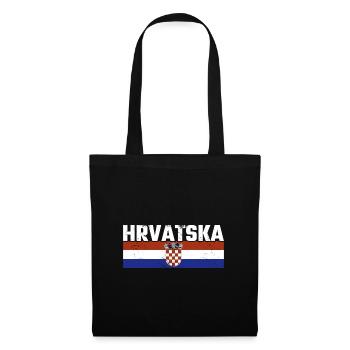 Hrvatska Croatia Kroatien Urlaub Kroatische Flagge - Stoffbeutel - Schwarz - Vorne