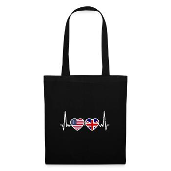 USA Great Britain Flags American British British - Tote Bag - black - Front