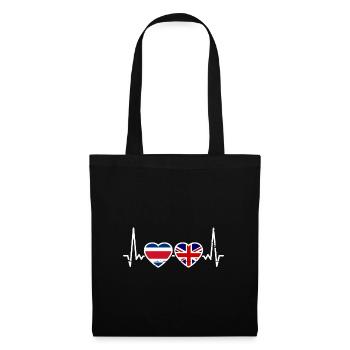 Costa Rica Great Britain Heartbeat Flag - Tote Bag - black - Front