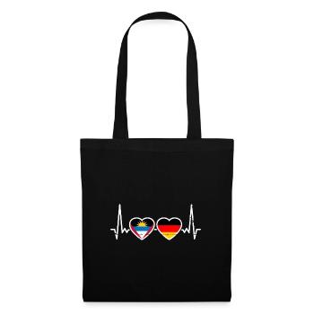Antigua und Barbuda Deutschland Flagge - Stoffbeutel - Schwarz - Vorne