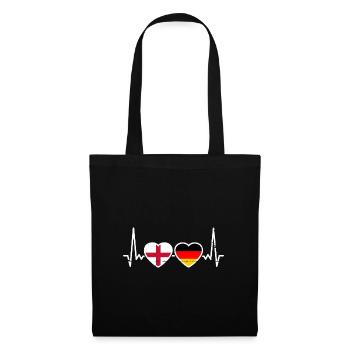 England Germany Heartbeat Flag - Tote Bag - black - Front