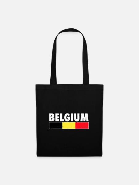 Belgium Belgien Belgische Flagge - Stoffbeutel - Schwarz