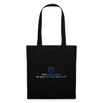 Combien de temps reste-t-il pour le départ? - Sac en tissu - noir - Devant