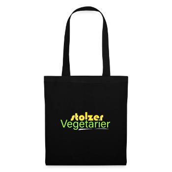 stolzer Vegetarier - Stoffbeutel - Schwarz - Vorne