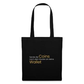 Sende Coins an deine Wallet - Stoffbeutel - Schwarz - Vorne