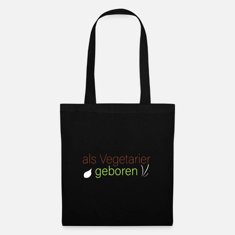 als Vegetarier geboren - Stoffbeutel - Schwarz