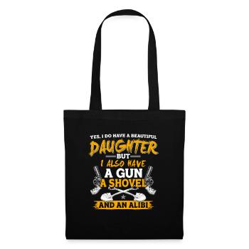 Papa Eltern Vatertag Geschenk · Schöne Tochter - Stoffbeutel - Schwarz - Vorne