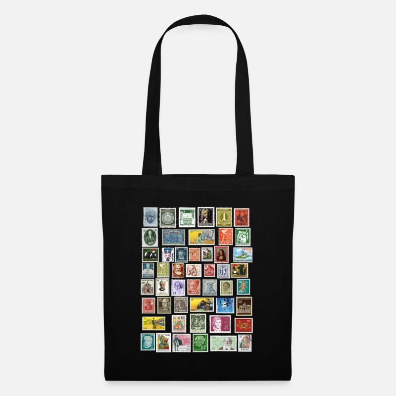 Conception de timbres-poste - Sac en tissu - noir