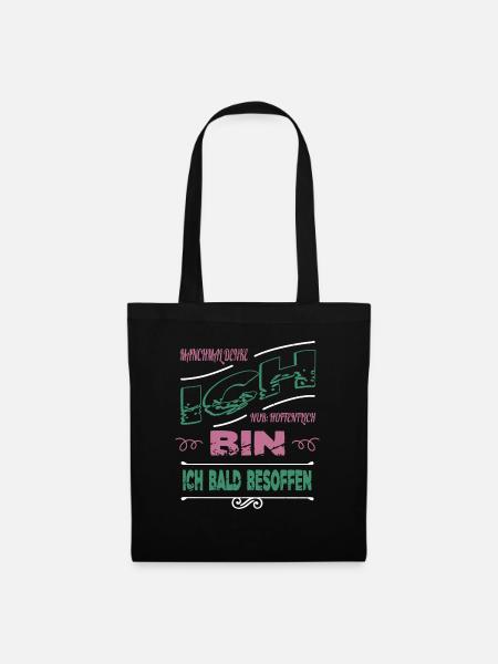 geschenkidee statement alkoholiker feiern saufen - Stoffbeutel - Schwarz