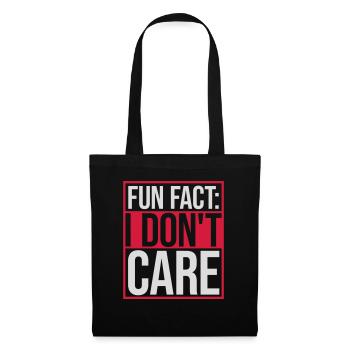 I dont care fact - Stoffbeutel - Schwarz - Vorne