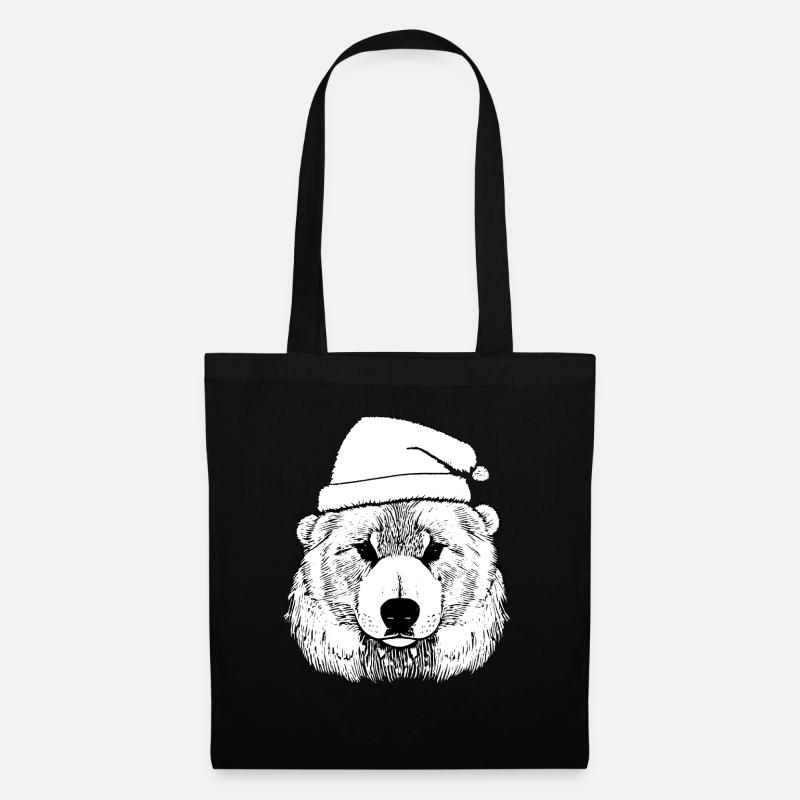 Weihnachten Eisbär Winter Bär Schnee Tier 2 - Stoffbeutel - Schwarz