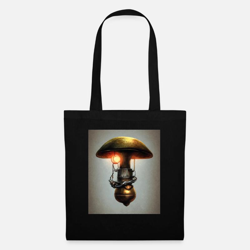Steampunk Metal Pilz mit Dangling - Stoffbeutel - Schwarz
