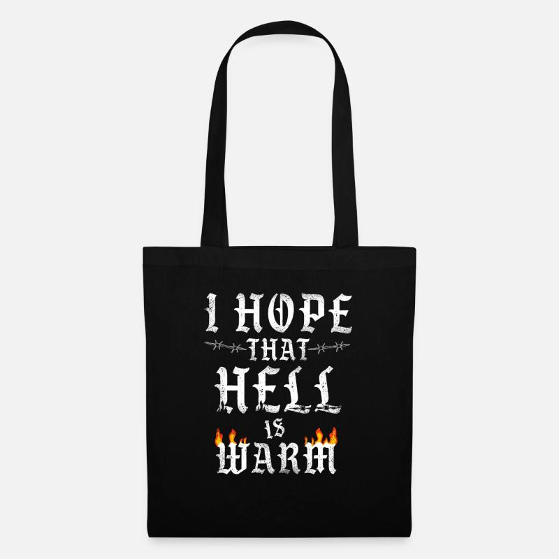 I Hope That Hell is Warm Statement Hell Flames - Tote Bag - black