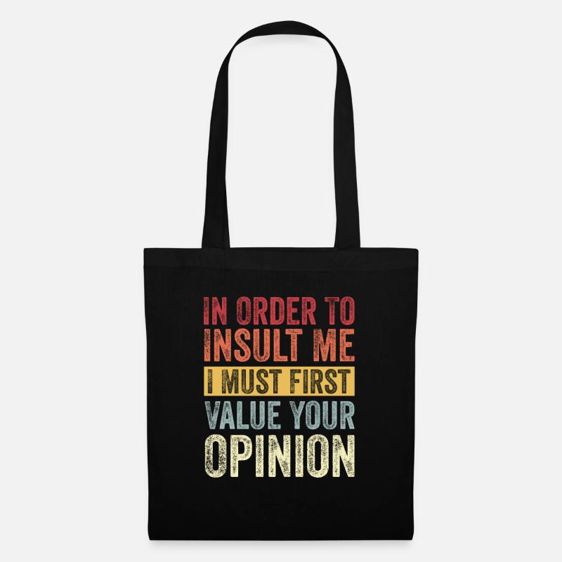 Funny and sarcastic T-shirt - Stoffbeutel - Schwarz