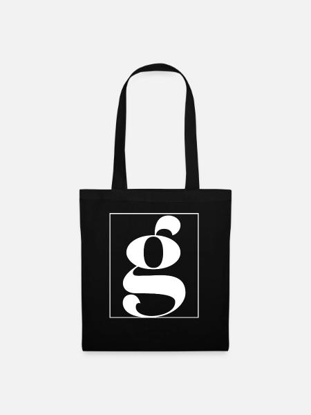 Buchstaben-Alphabet g - Stoffbeutel - Schwarz
