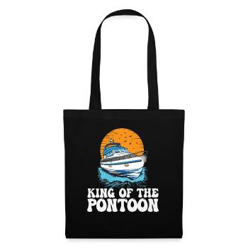King Of The Pontoon Motorboat Captain Pontooning - Tote Bag - black - Front