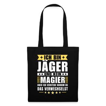Ich bin Jäger und kein Magier - Stoffbeutel - Schwarz - Vorne
