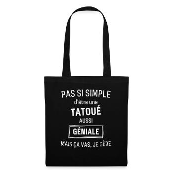 Tatoué GÉNIALE - Sac en tissu - noir - Devant