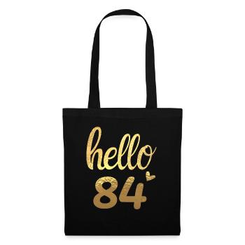 Hello 84 doré - Sac en tissu - noir - Devant