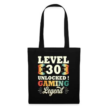 Legende Level 30 Jubiläum Gamer 30 Jahre - Stoffbeutel - Schwarz - Vorne