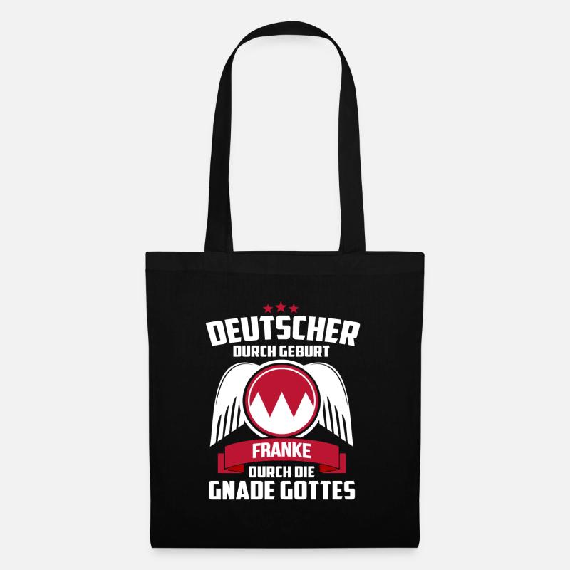 FRANKE DURCH DIE GNADE GOTTES - FRANKEN - GESCHENK - Stoffbeutel - Schwarz