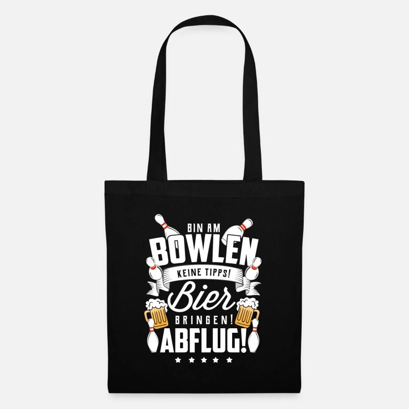 Bowling Bowling Liebhaber Bowling Geschenk Idee Bo - Stoffbeutel - Schwarz