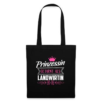Landwirtin Shirt · Landwirtschaft · Prinzessin - Stoffbeutel - Schwarz - Vorne