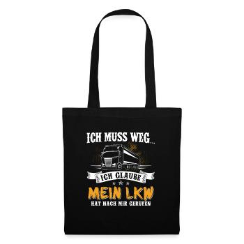 Lastwagen LKW Spedition Geschenk · ich muss weg - Stoffbeutel - Schwarz - Vorne