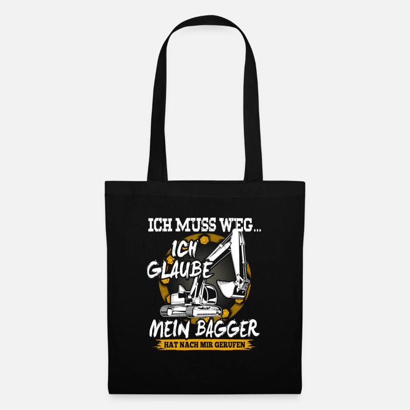 Excavator construction site construction machine gift · must go - Tote Bag - black