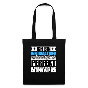 Perfekter Informatiker - Stoffbeutel - Schwarz - Vorne