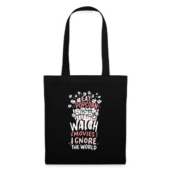 Popcorn Watch Movies gift idea couch potato fun - Tote Bag - black - Front