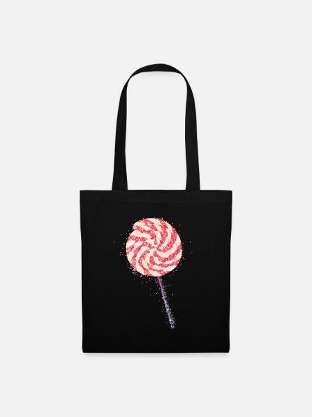 Glitter Lollipop - Stoffbeutel - Schwarz