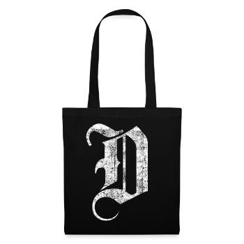Tshirt alphabet initiale D - Sac en tissu - noir - Devant