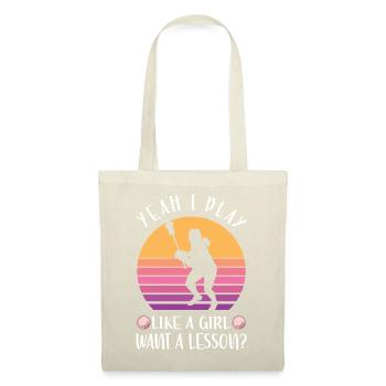 Lacrosse Sport | Spieler Team Trainer Geschenkidee - Stoffbeutel - Natur - Vorne
