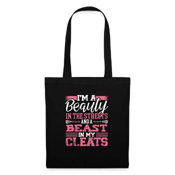 Beauty In The Streets Beast In My Cleats Lacrosse - Tote Bag - black - Front