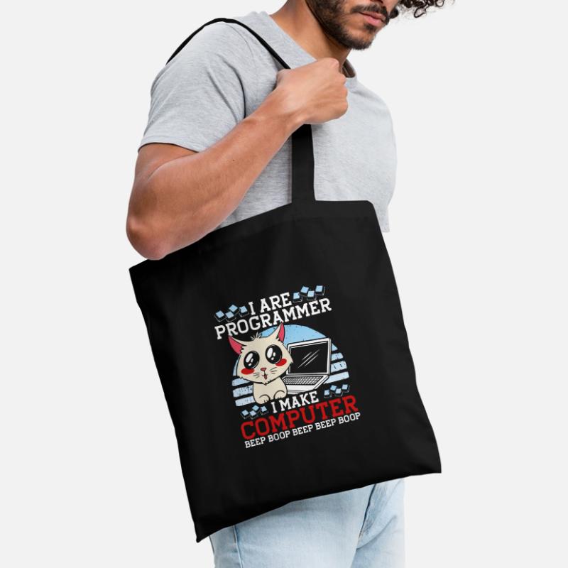 Je suis programmeur Funny Cat Coder Computer Kitty Sac en tissu