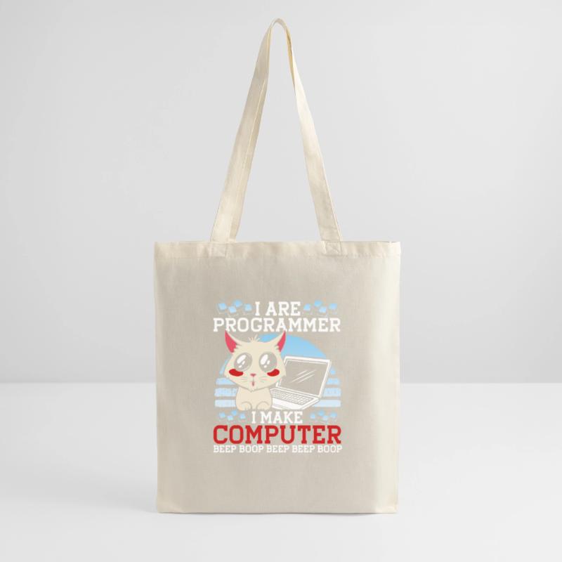 I Are Programmer Funny Cat Coder Computer Kitty Tote Bag