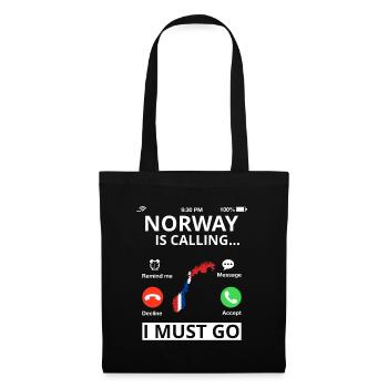 Norwegen Flagge Skandinavien Norwegische Fahne - Stoffbeutel - Schwarz - Vorne