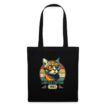 Awesome since 1961 Katze Geburtstag Geschenk - Stoffbeutel - Schwarz - Vorne