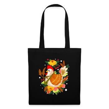 Mother chicken hatches eggs from chicken farming - Tote Bag - black - Front