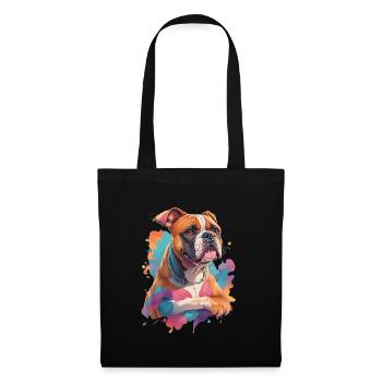Dessin de chien boxeur allemand pour les amoureux des chiens - Sac en tissu - noir - Devant