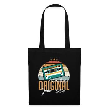 Original Juni 1954 geboren Jahrgang 1954 Retro - Stoffbeutel - Schwarz - Vorne