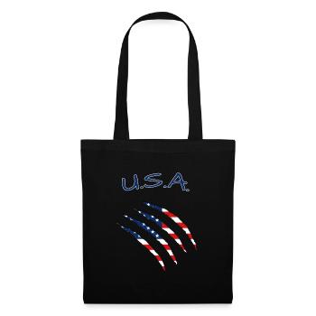 USA, America - Stoffbeutel - Schwarz - Vorne