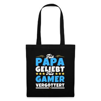 Als Papa geliebt, als Gamer vergöttert - Stoffbeutel - Schwarz - Vorne
