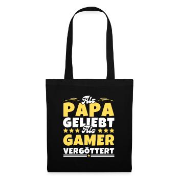 Als Papa geliebt, als Gamer vergöttert - Stoffbeutel - Schwarz - Vorne