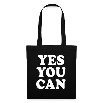 Yes you can - Stoffbeutel - Schwarz - Vorne