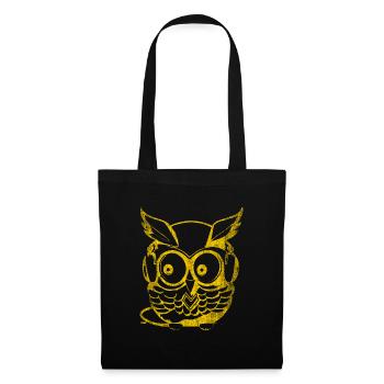 Casque jaune hibou - Sac en tissu - noir - Devant