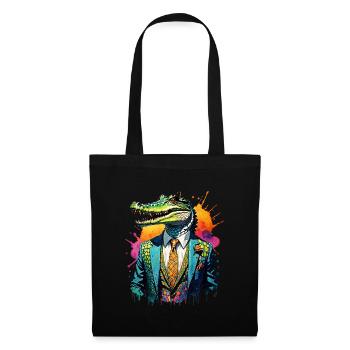 Crocodile in a suit - Tote Bag - black - Front